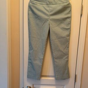 Chico's Green and White Gingham Pants